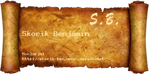 Skorik Benjámin névjegykártya